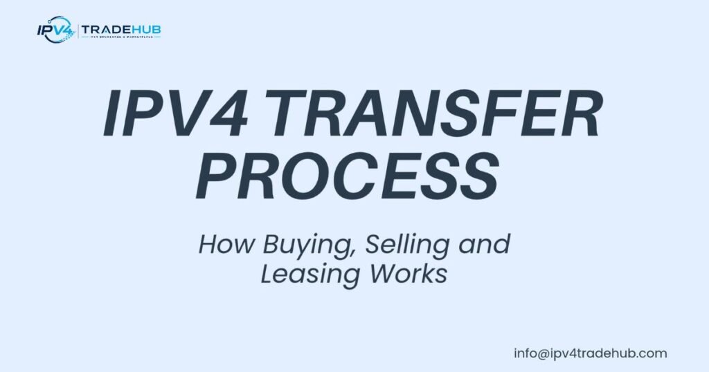 Step-by-step IPv4 address buying, selling, and leasing transfer process